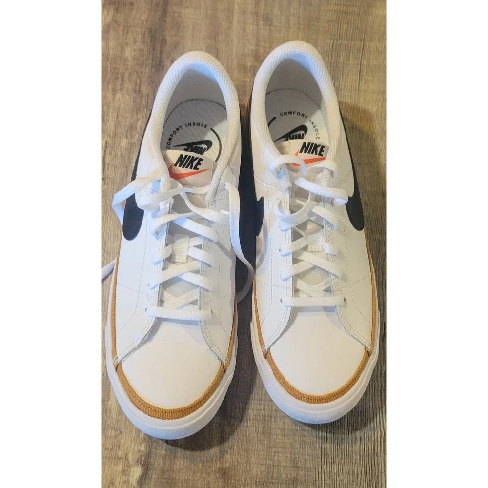 Nike Court Legacy GS Sneakers White Black Lifestyle Shoes Size 6.5Y DA5380-102
